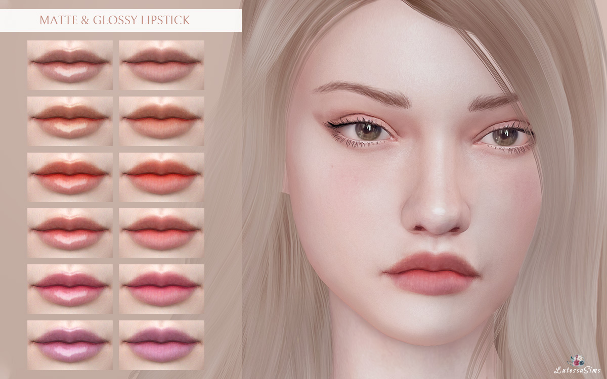 matte and glossy lipstick for sims 4