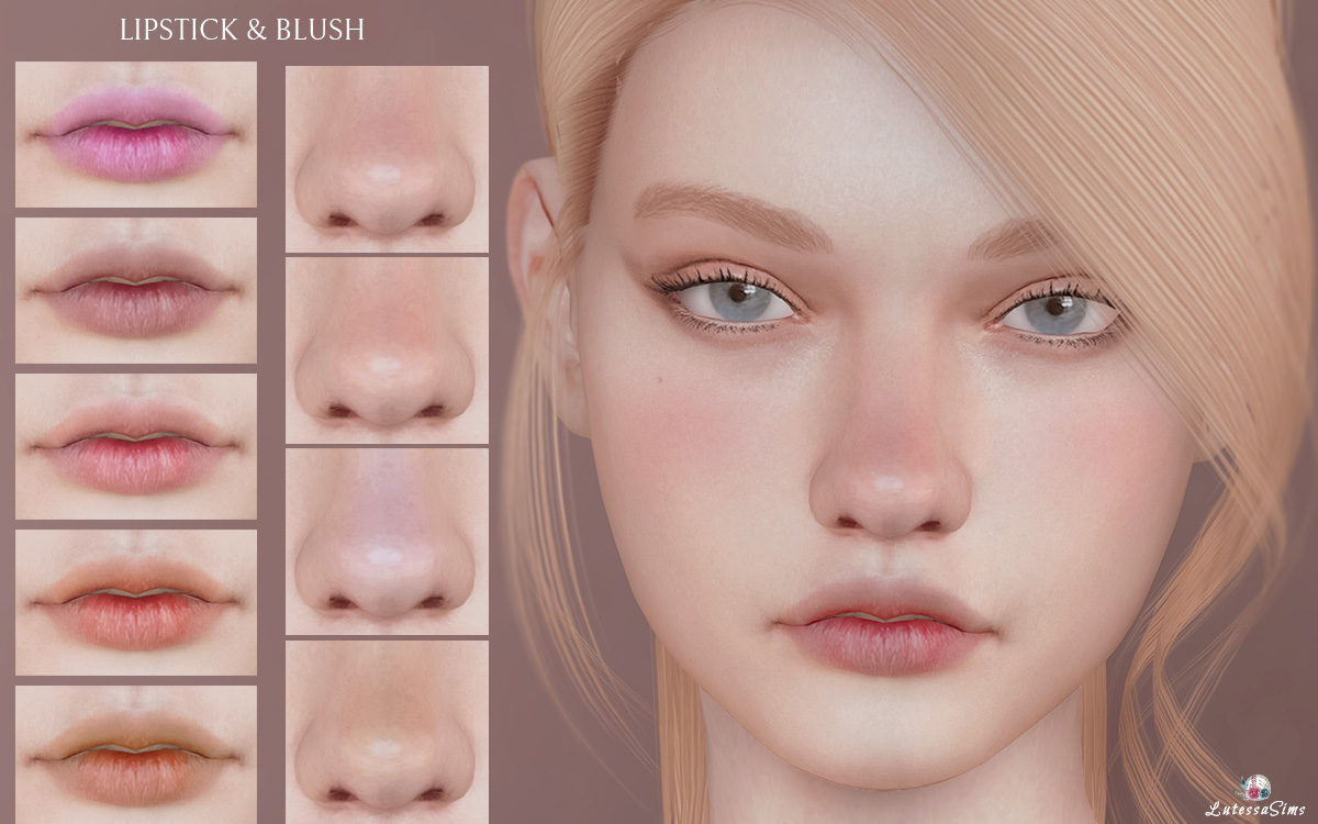 sims 4 lipstick and lovely cheeks and nose blush