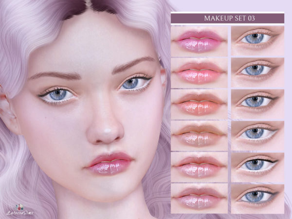 sims 4 glossy lipstick and eyeliner