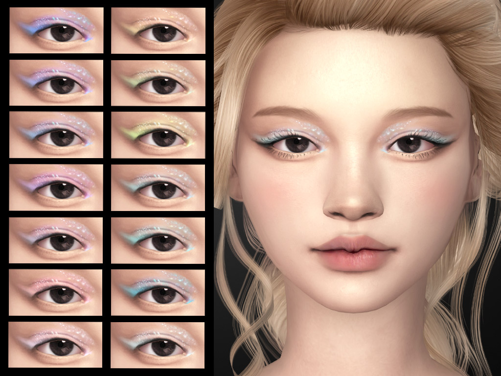 sims 4 pastel mermaid eyeshadows cc